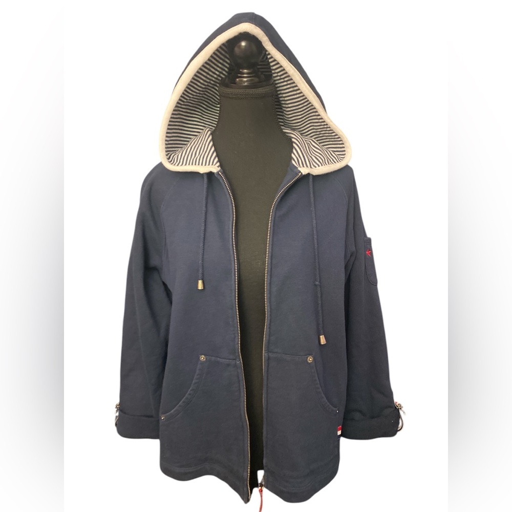 Norton Studio Navy Blue Hooded Jacket GUC PL
